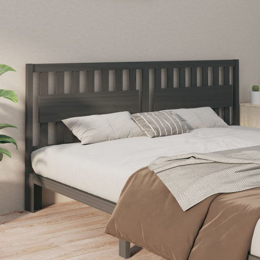 Testiera per Letto Grigia 205,5x4x100 cm Legno Massello di Pino - homemem39