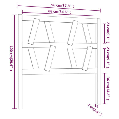 Testiera per Letto Grigia 96x4x100 cm in Legno Massello di Pino - homemem39