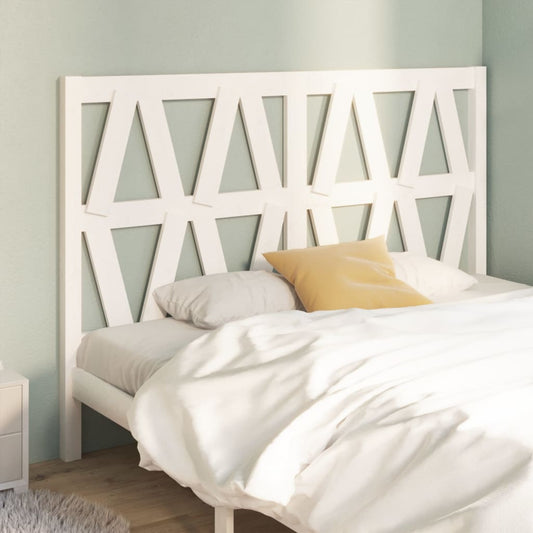 Testiera per Letto Bianca 146x4x100cm in Legno Massello di Pino - homemem39