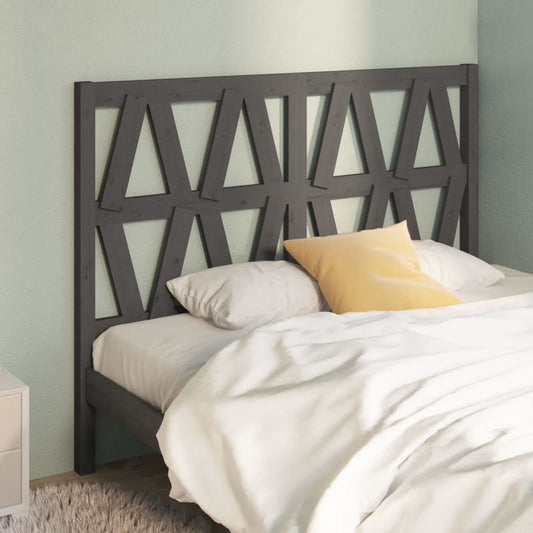 Testiera per Letto Grigia 146x4x100cm in Legno Massello di Pino - homemem39