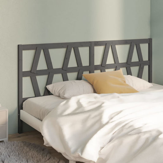 Testiera per Letto Grigia 206x4x100cm in Legno Massello di Pino - homemem39