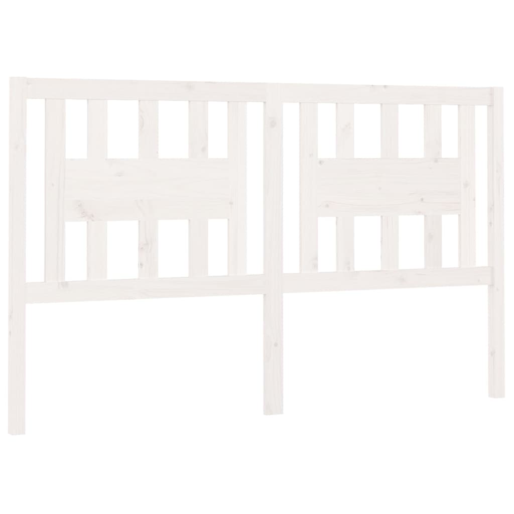Testiera per Letto Bianca 166x4x100cm in Legno Massello di Pino - homemem39