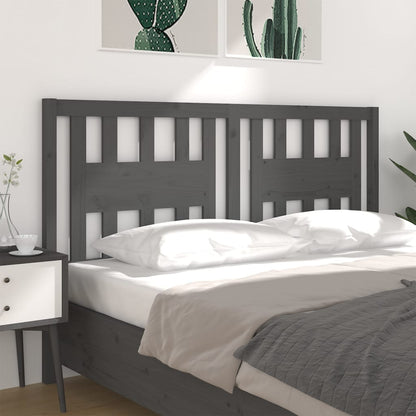 Testiera per Letto Grigia 206x4x100cm in Legno Massello di Pino - homemem39