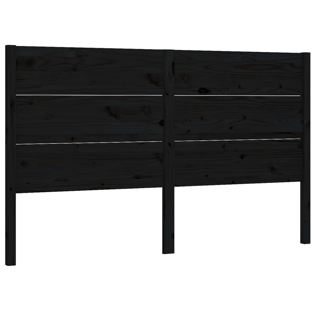 Testiera per Letto Nera 206x4x100 cm in Legno Massello di Pino - homemem39