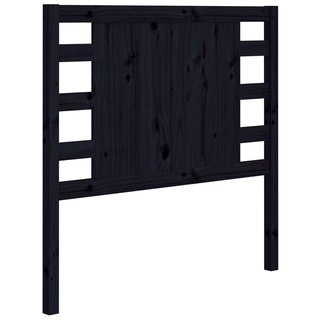 Testiera per Letto Nera 81x4x100 cm in Legno Massello di Pino - homemem39
