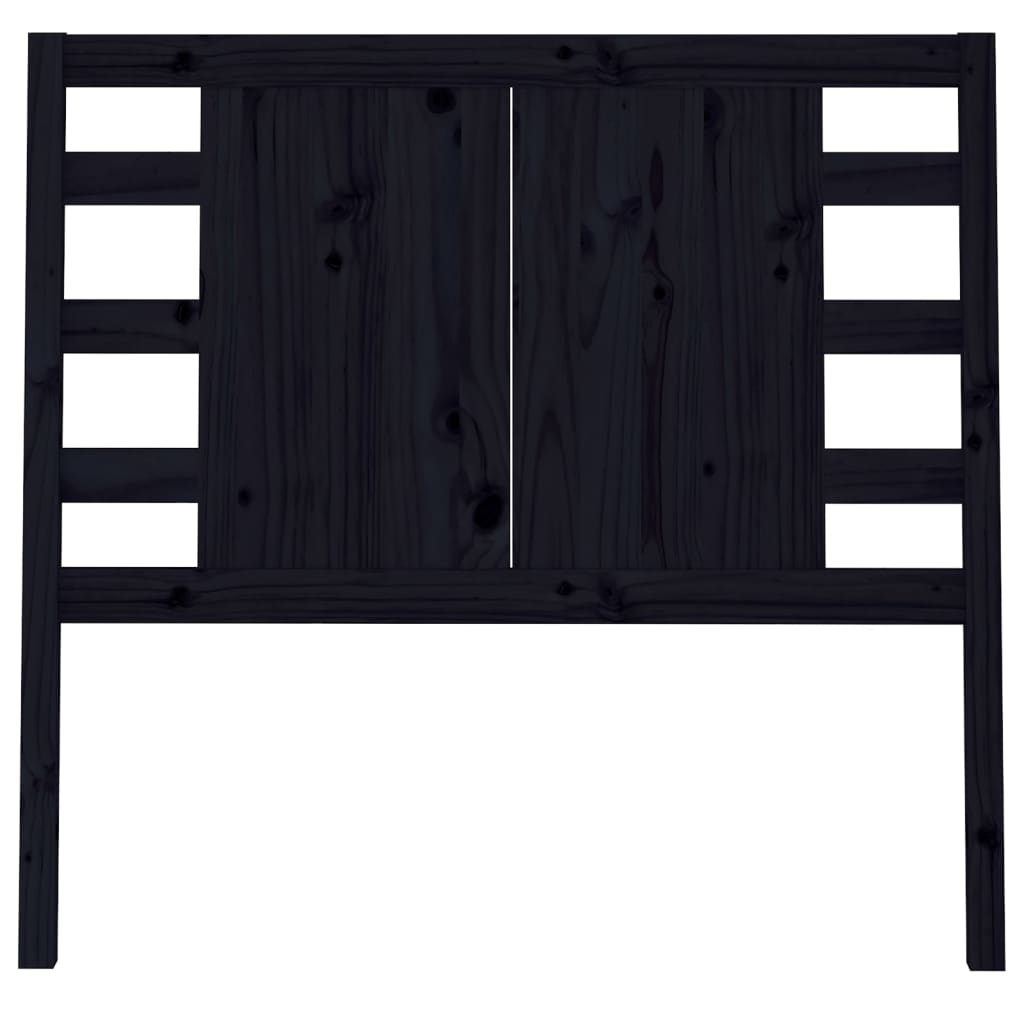 Testiera per Letto Nera 81x4x100 cm in Legno Massello di Pino - homemem39