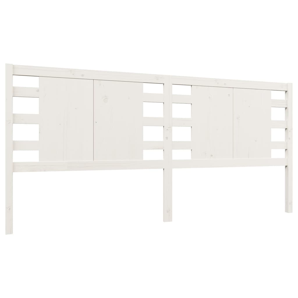 Testiera per Letto Bianca 126x4x100cm in Legno Massello di Pino - homemem39