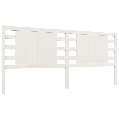 Testiera per Letto Bianca 126x4x100cm in Legno Massello di Pino - homemem39