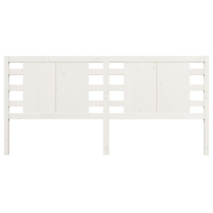 Testiera per Letto Bianca 126x4x100cm in Legno Massello di Pino - homemem39