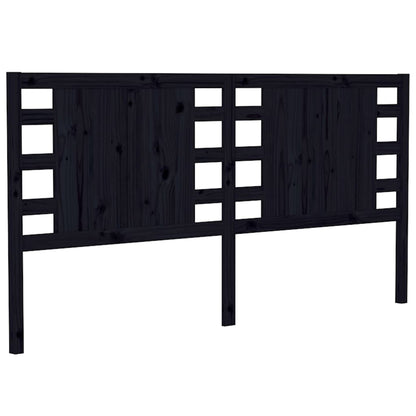 Testiera per Letto Nera 126x4x100 cm in Legno Massello di Pino - homemem39