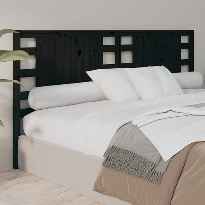 Testiera per Letto Nera 126x4x100 cm in Legno Massello di Pino - homemem39