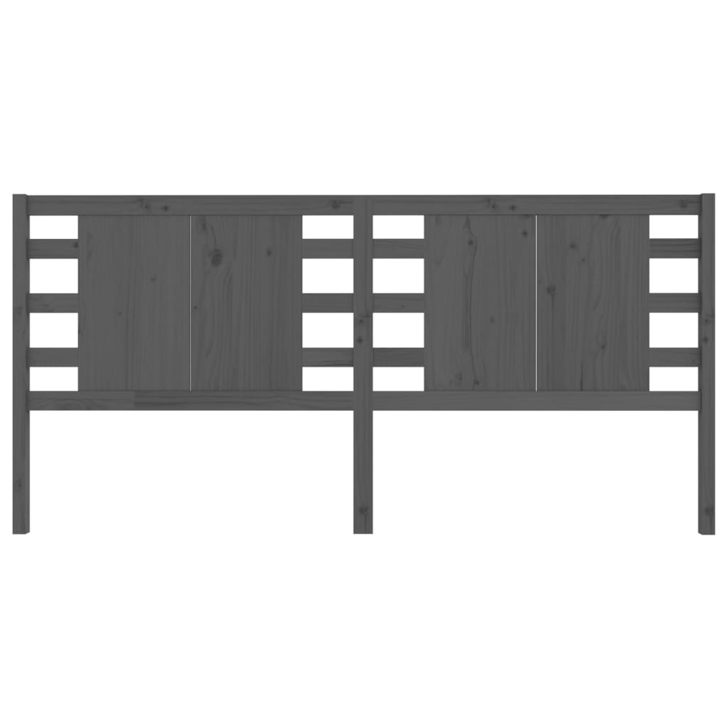 Testiera per Letto Grigia 206x4x100cm in Legno Massello di Pino - homemem39