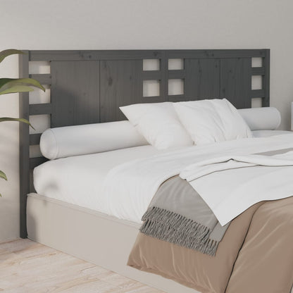 Testiera per Letto Grigia 206x4x100cm in Legno Massello di Pino - homemem39