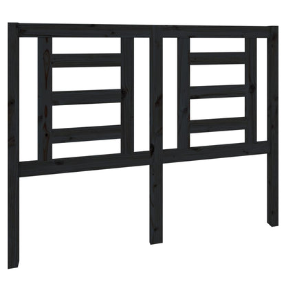 Testiera per Letto Nera 126x4x100 cm in Legno Massello di Pino - homemem39