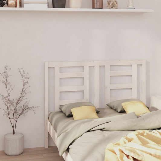 Testiera per Letto Bianca 146x4x100cm in Legno Massello di Pino - homemem39