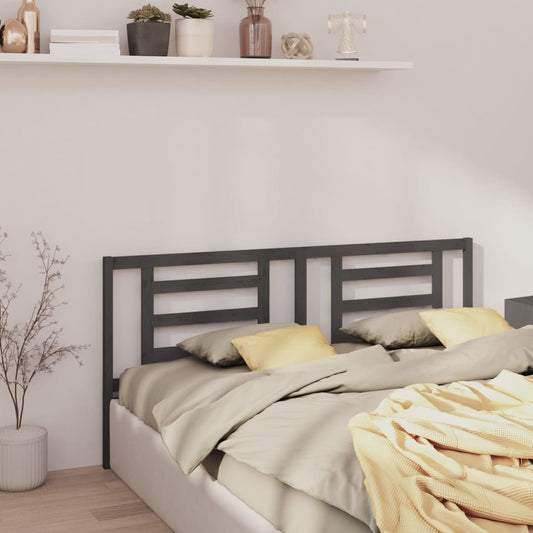Testiera per Letto Grigia 166x4x100cm in Legno Massello di Pino - homemem39