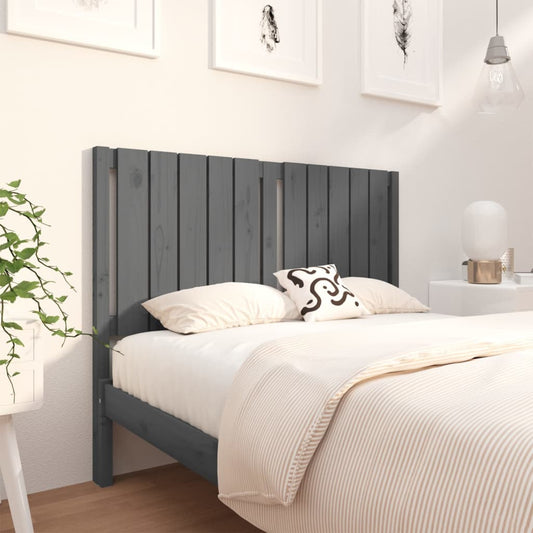 Testiera per Letto Grigia 125,5x4x100 cm Legno Massello di Pino - homemem39