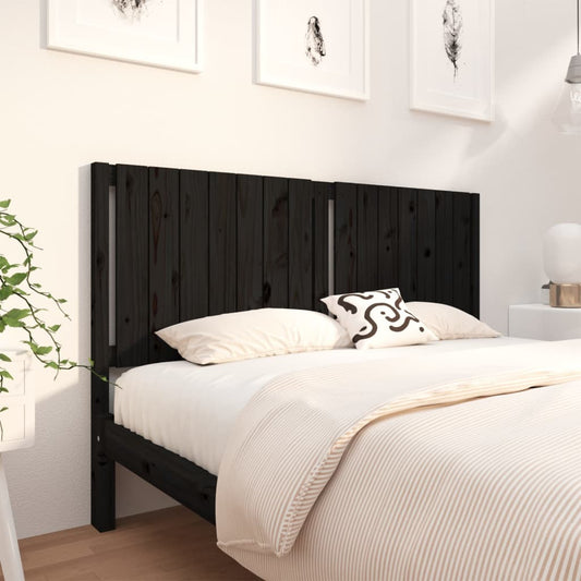 Testiera per Letto Nera 165,5x4x100cm in Legno Massello di Pino - homemem39