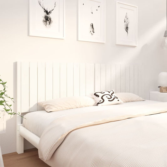 Testiera per Letto Bianca 205,5x4x100 cm Legno Massello di Pino - homemem39
