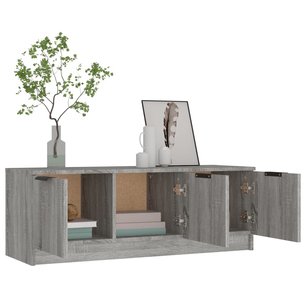 Mobile TV Grigio Sonoma 102x35x36,5 cm in Legno Multistrato - homemem39