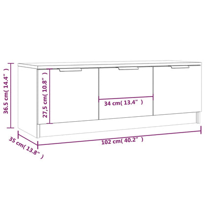 Mobile TV Grigio Sonoma 102x35x36,5 cm in Legno Multistrato - homemem39