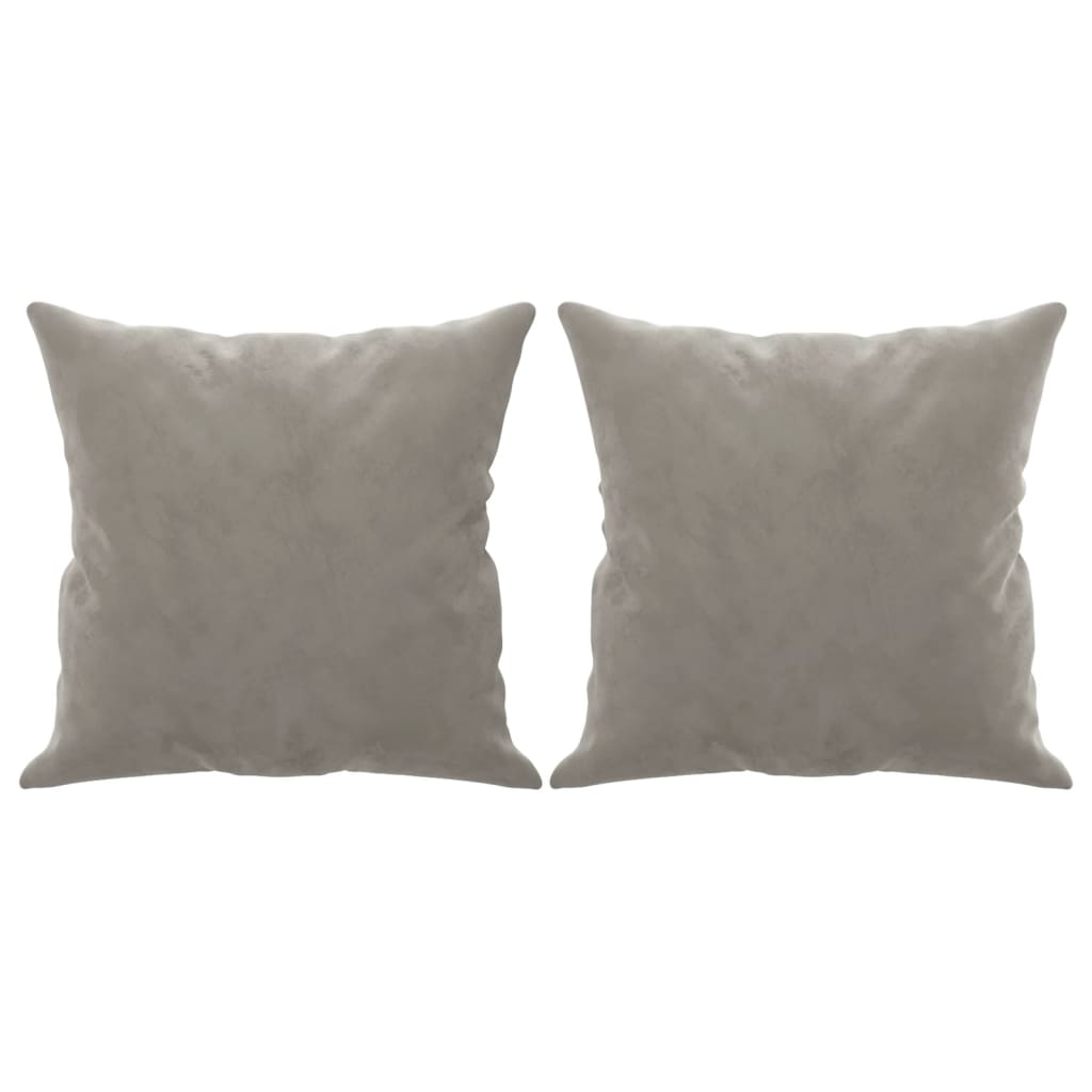 Cuscini Decorativi 2 pz Grigio Chiaro 40x40 cm in Velluto - homemem39