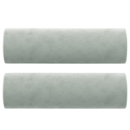Cuscini Decorativi 2 pz Grigio Chiaro Ø15x50 cm in Velluto - homemem39