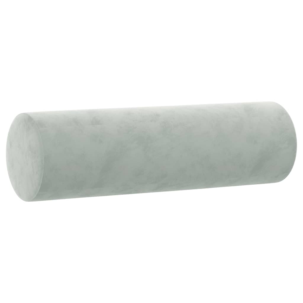 Cuscini Decorativi 2 pz Grigio Chiaro Ø15x50 cm in Velluto - homemem39