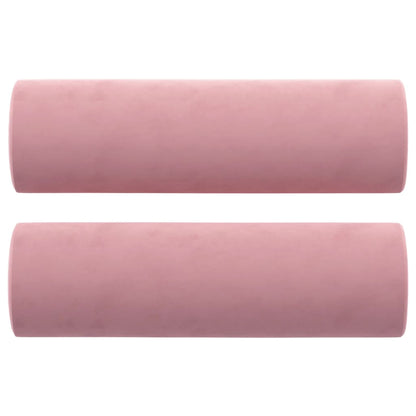 Cuscini Decorativi 2 pz Rosa Ø15x50 cm in Velluto - homemem39