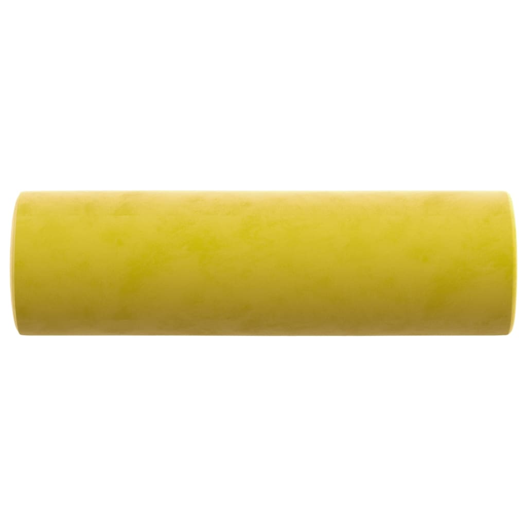 Cuscini Decorativi 2 pz Giallo Ø15x50 cm in Velluto - homemem39