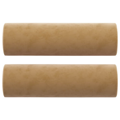 Cuscini Decorativi 2 pz Marrone Ø15x50 cm in Velluto - homemem39
