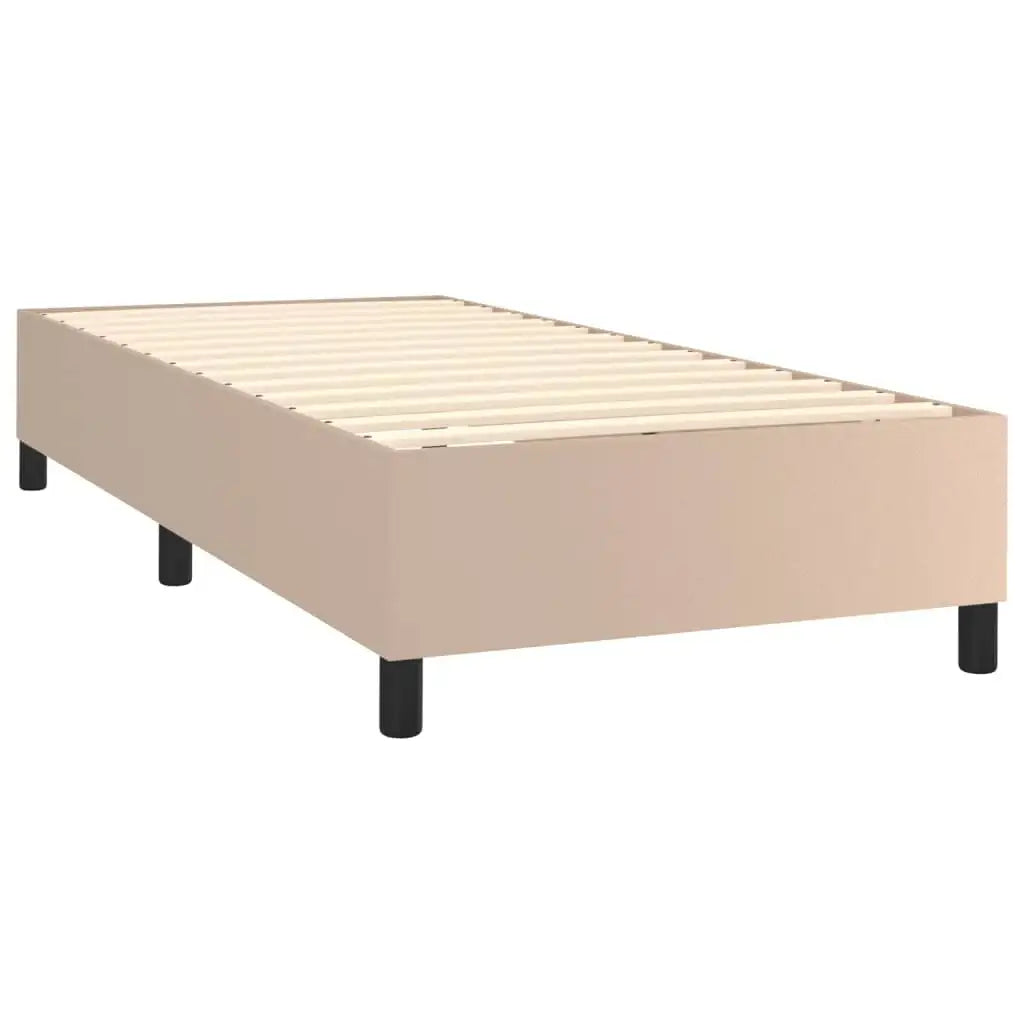 Giroletto Molle Materasso e LED Cappuccino 80x200 cm Similpelle - homemem39