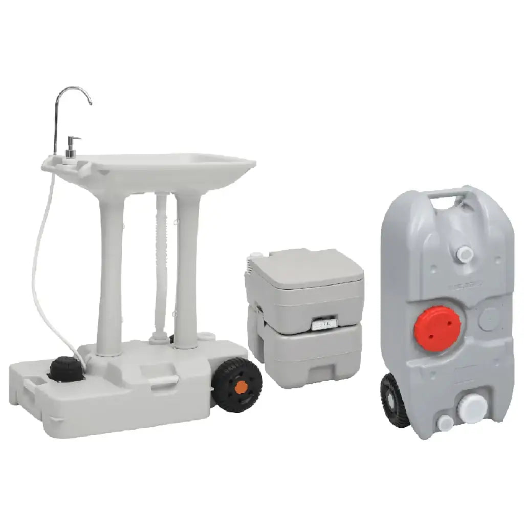 Set Toilette Portatile Campeggio Supporto Lavamani Tanica Acqua - homemem39