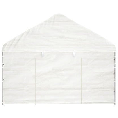 Gazebo con Tetto Bianco 4,08x2,23x3,22 m in Polietilene - homemem39