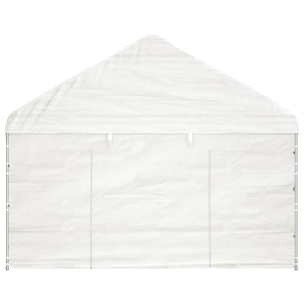Gazebo con Tetto Bianco 13,38x4,08x3,22 m in Polietilene - homemem39