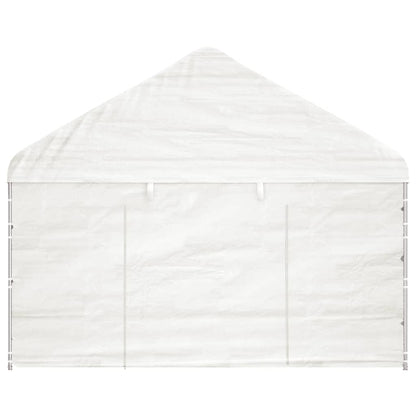 Gazebo con Tetto Bianco 13,38x4,08x3,22 m in Polietilene - homemem39