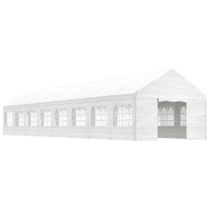 Gazebo con Tetto Bianco 17,84x4,08x3,22 m in Polietilene - homemem39