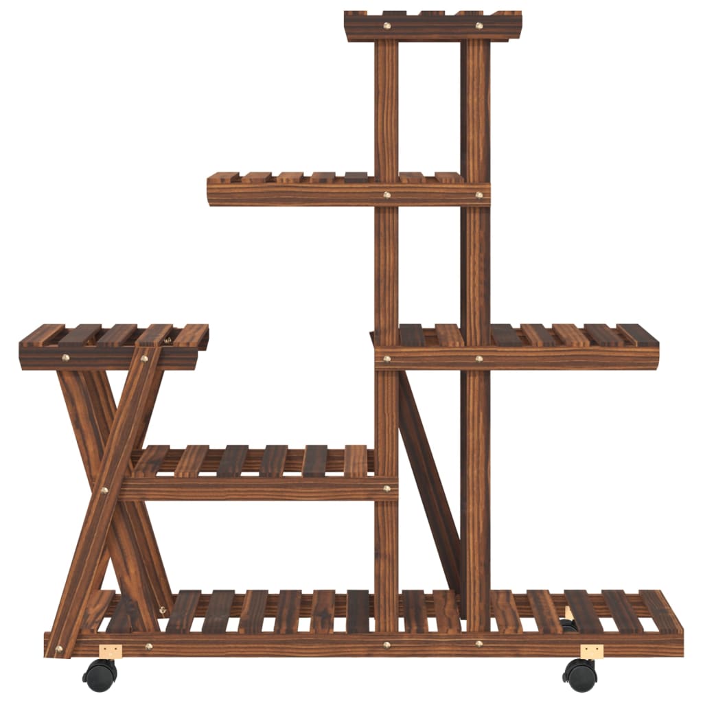 Portafiori con Ruote 95x25x101 cm in Legno Massello di Abete - homemem39