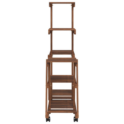 Portafiori con Ruote 95x25x101 cm in Legno Massello di Abete - homemem39