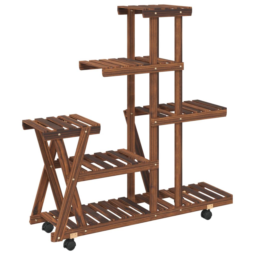 Portafiori con Ruote 95x25x101 cm in Legno Massello di Abete - homemem39