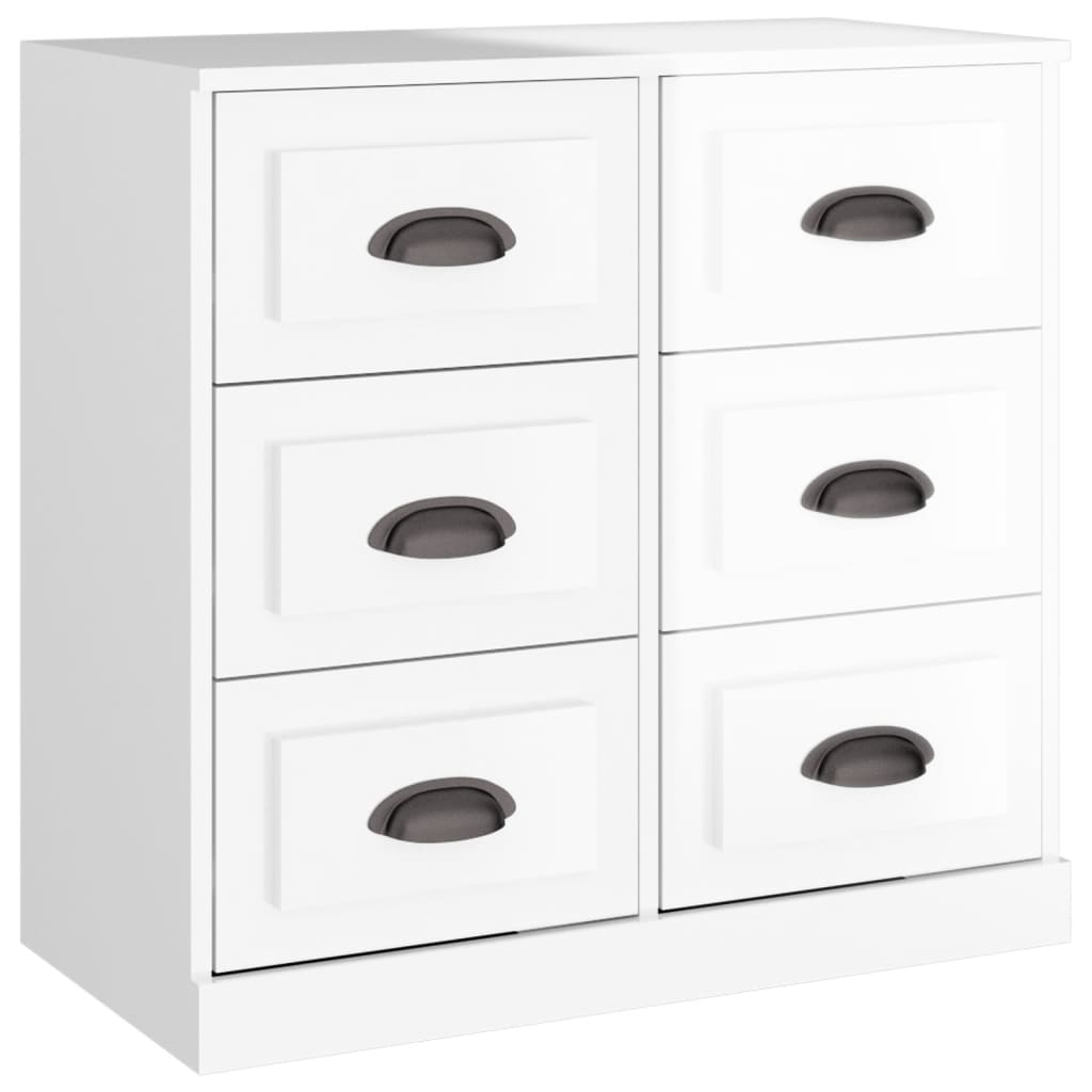 Credenze 2 pz Bianco Lucido in Legno Multistrato - homemem39