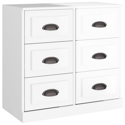 Credenze 2 pz Bianco Lucido in Legno Multistrato - homemem39