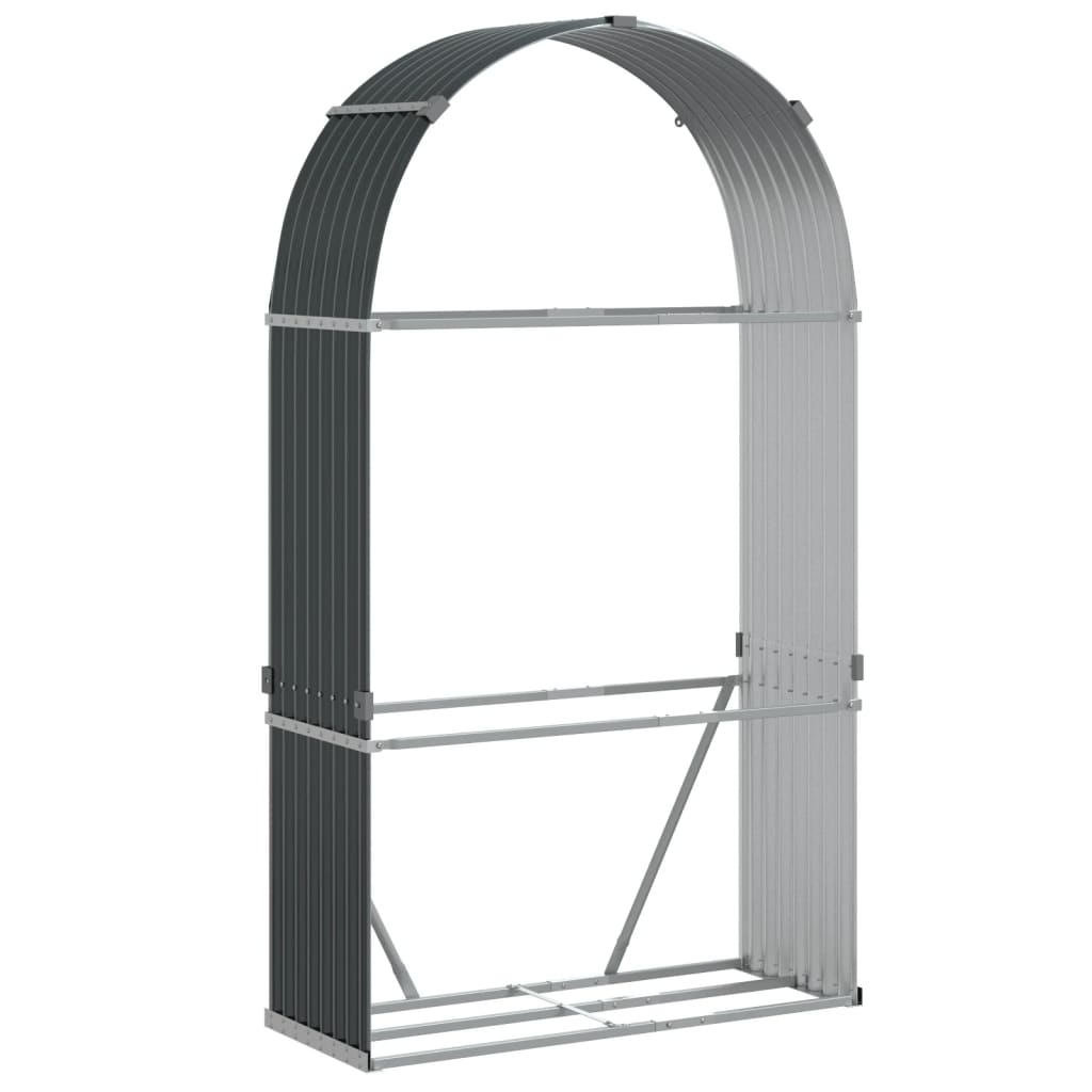 Portaceppi Antracite 120x45x210 cm in Acciaio Zincato - homemem39
