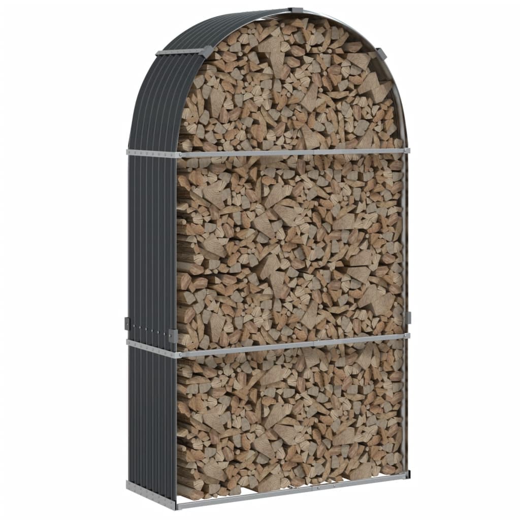 Portaceppi Antracite 120x45x210 cm in Acciaio Zincato - homemem39