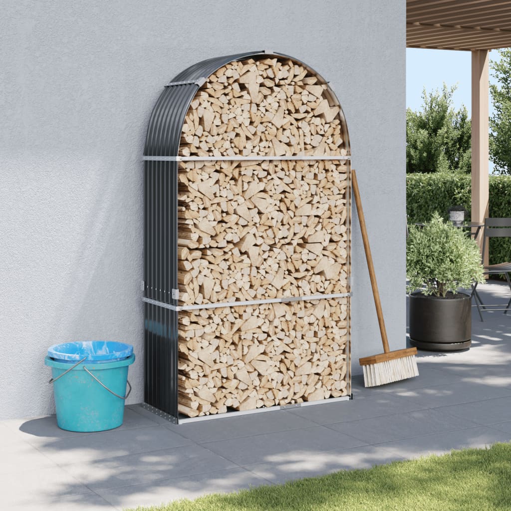 Portaceppi Antracite 120x45x210 cm in Acciaio Zincato - homemem39