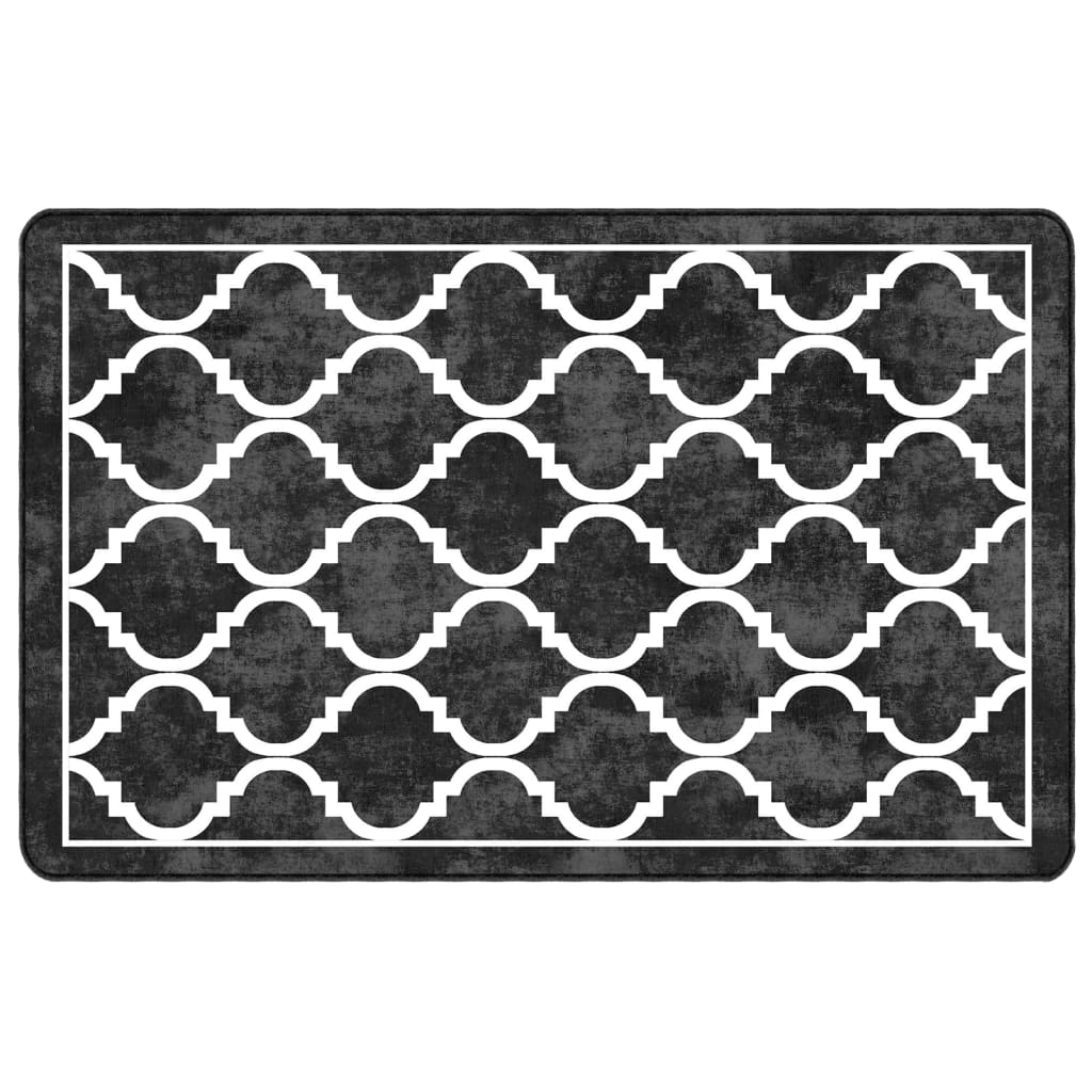 Tappeto Lavabile Nero e Bianco 190x300 cm Antiscivolo - homemem39