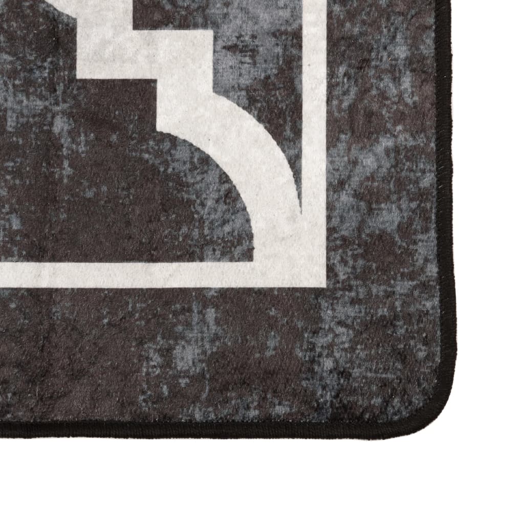 Tappeto Lavabile Nero e Bianco 190x300 cm Antiscivolo - homemem39