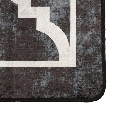 Tappeto Lavabile Nero e Bianco 190x300 cm Antiscivolo - homemem39