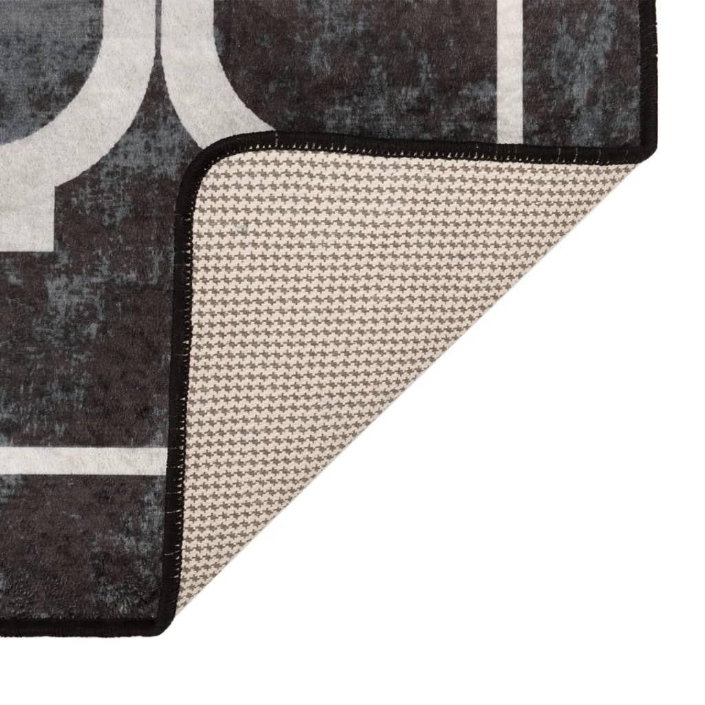 Tappeto Lavabile Nero e Bianco 190x300 cm Antiscivolo - homemem39
