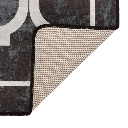 Tappeto Lavabile Nero e Bianco 190x300 cm Antiscivolo - homemem39